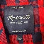 Madewell  1937 Buffalo Plaid Kimono Style Tie Wrap Sweater Womens Small Red/Black Photo 3