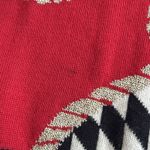 Jaeger Vintage  Sweater Womens Medium Embroidered Rope Metallic Black Red Photo 3