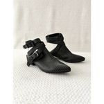 Matisse X Ascot Friday Black Leather Talon Wrap Ankle Open Back Booties 6 Photo 37