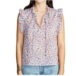 BB Dakota Anthropologie Steve Madden Floral Double Flutter Sleeve Top Sz M NWT Photo 12