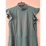 Blue Rain  Jumpsuit Mock Neck Flutter Sleeve Wide Leg Green Women's Size L Photo 1