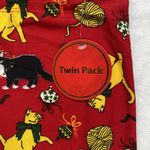 2 pack Just One Christmas cozy leggings Womens Small Cat print and black Photo 5