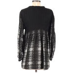 Parker | 100% Silk Black & Grey Long Sleeve Boho Blouse Size XS Photo 1