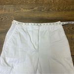 Talbots SuperSoft Cargo Pants Women Size 10 White Cotton Linen Blend Casual Photo 1