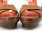 RALPH LAUREN Collection Leather Heeled Sandals Cognac 38 B Brown Size 7.5 Photo 3