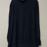 Ashley Stewart  22/24 plus size long sleeve black tunic high neck ruched sleeves Photo 0