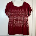 Lucky Brand  Cherry Red White Short Sleeve Shirt Size XL EUC #5883 Photo 1