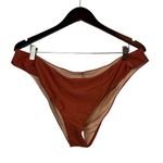 J.Crew  Women’s Curved-Waist Cheeky Bikini Bottom in Burnt Orange Size XXL Photo 0