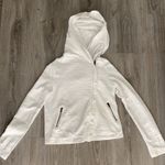 Anthropologie  Terry Zip Up Hoodie White Small Photo 3