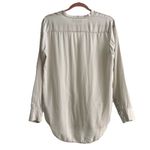 Everlane Silk Blouse Ivory Long Sleeve Tie Collar Keyhole Quiet Luxury Size 6 Photo 4