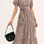 Free People Heartlands Floral Puff Sleeve Tiered Cotton Midi Maxi Dress Size S Photo 7