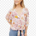 Love Stitch Lorna Tie Front Top Pink Photo 0