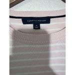Tommy Hilfiger  women preppy sweater Stripped Pink Orange LOGO Size M Nautical Photo 3