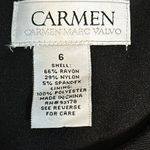 Carmen Marc Valvo  Elegant Black Sleeveless Dress with Front Cutout Sz 6 Photo 1