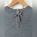 Milly New York Gray Ribbed Knit Long Sleeve Sweater Dress 100% Wool Size L Photo 2