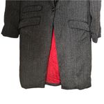 Bentley Arbuckle Women's Sz 10 Herringbone Long Coat Lined Blazer Jacket VTG Black Photo 2