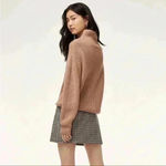 Artiza Wilfred Essonne Plaid Mini Skirt Wool Cashmere Blend Sz 4 Tan Photo 3
