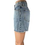 Princess Polly Women Blue High Waisted Raw Hem Cut Off Denim Jean Shorts Size 4 Photo 1