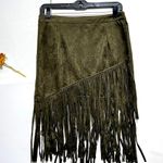 Blush Noir  Green Fringe Skirt Size M Photo 0