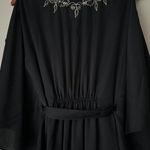 White House | Black Market Black Embellished Butterfly Sleeve Dress Size S Photo 10