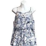 Altar'd State Altar’d State Blue and White Cold Shoulder Romper Photo 0