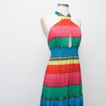 Alice + Olivia Lyndon Striped Halter Maxi Dress Photo 6