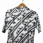 Tail Womens Golf Polo Top Size M Bamboo Stripe Black White Quarter Zip Stretch Size M Photo 3