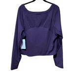 Athleta Women’s Plus 3X Shanti Lace Top in color Deep Crocus Violet Purple NWT Photo 3