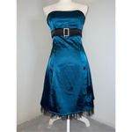 Teeze Me Vintage y2k Tube Top Teal Party Cocktail Mini Dress 5 Photo 5