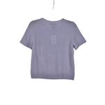 C by Bloomingdales Cashmere Short Sleeve Top Sweater Crew Neck Periwinkle M Purple Size M Photo 5