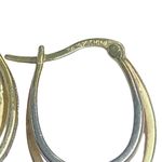 Sterling Silver 925  Gold Overlay Two Tone Double Hoop Diamond Earrings Photo 10