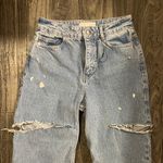ZARA NWOT Mid Waist Ripped Cut Out Straight Leg Jeans - Size: 2 Photo 5