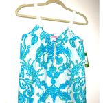 Lilly Pulitzer  Chevonne Silk White Blue Strappy Gold Zipper Resort Tank Top XS Photo 10