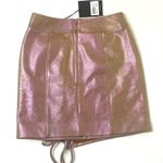 Nicholas Sofie Metallic Rose Wrap Style Lace Up Mini Skirt Size 4 Photo 10