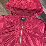 Macy's Shiny Red Hooded Jacket Photo 4