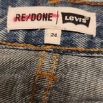 RE/DONE REDONE Blue Relaxed Crop Red Paint Splatter Women’s Cotton Denim Jeans Size 24 Photo 12