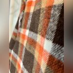 Charming Charlie  Pea Coat Women’s Size M Orange & Brown Plaid Jacket 3/4 Sleeves Photo 5