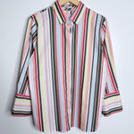 Chico's Chico’s Classic‎ Non Iron Chic Stress Striped Blouse MultiColor Large Chico 2 Photo 0