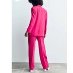 ZARA OVERSIZED FULL CUT BLAZER Shoulder Pads Flap Pockets BUTTONS PINK NEW Photo 14