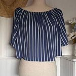 Ambiance Sz S Adorable Cropped Blouse Top Wear Shoulders Up Or Down Photo 0