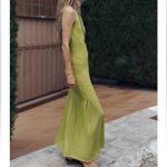 ZARA NWT green textured combination midi maxi long stretchy dress Photo 6