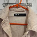 ZARA  Corduroy Oversized Cream Button Up Shirt Jacket Photo 3