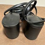 Nordstrom Rack NEW Lagrange Block Heel Strappy Sandals Vegan Faux Leather Black Photo 4