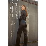 AREA NYC NWT Cassidy Black Silk Satin Crossover Front Jumpsuit Size 4 Photo 1