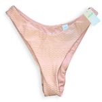 Aerie Womens Tan Jacquard High Cut Cheeky Bikini Swim Bottoms Photo 2