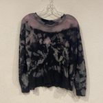 Rails  Marlo Sweatshirt Womens Small Black Rainbow Tie Dye Zipper Cuff Pullover Photo 1