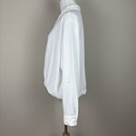 Vera Wang Simply  Blouse Top Womens XL White Roll Tab Button Up Tie Front Shirt Photo 4
