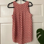 Pleione Blouse in Geometric Print Pink Maroon and Peachy Orange Tank Dressy Top Photo 1