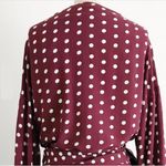 ZARA  burgundy and white polka dot wrap crop top size small Photo 4