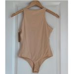 SKIMS Fits Everybody High Neck Thong Bodysuit in Sand, Size Medium Photo 5